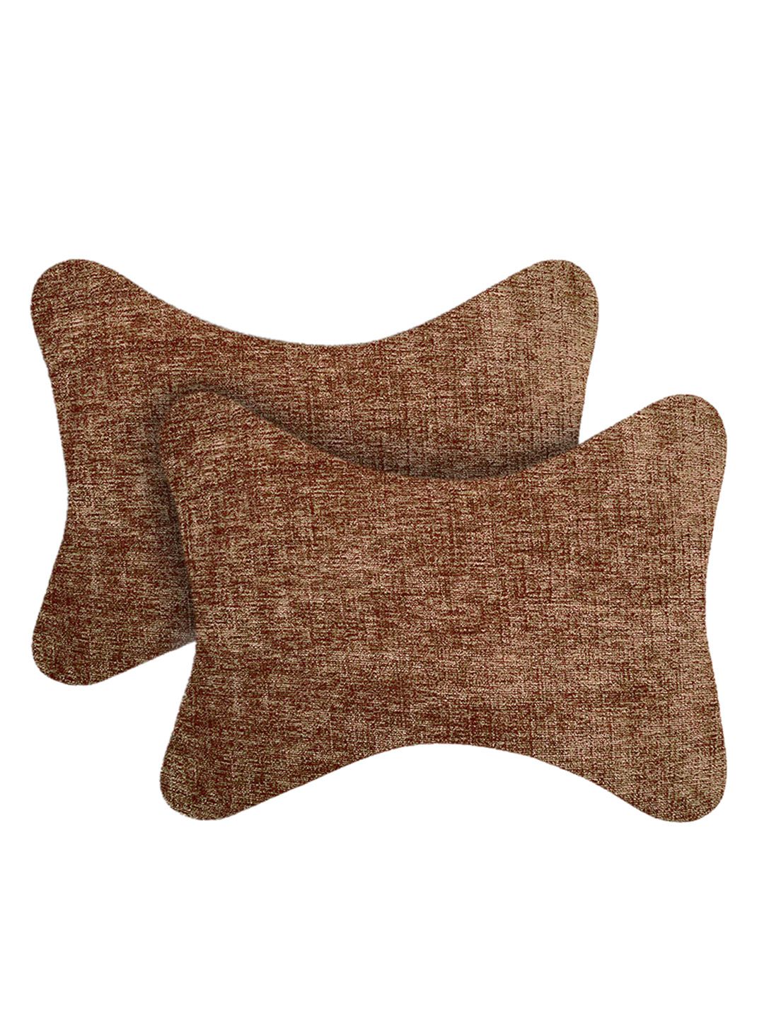 Lushomes Set of 2 Brown Car Seat Neck Rest Pillow Price in India