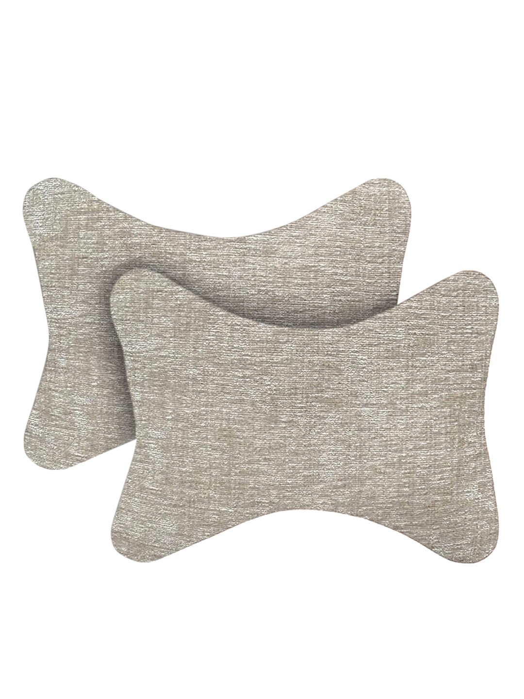 Lushomes Grey Set of 2 Car Seat Neck Rest Pillow Price in India