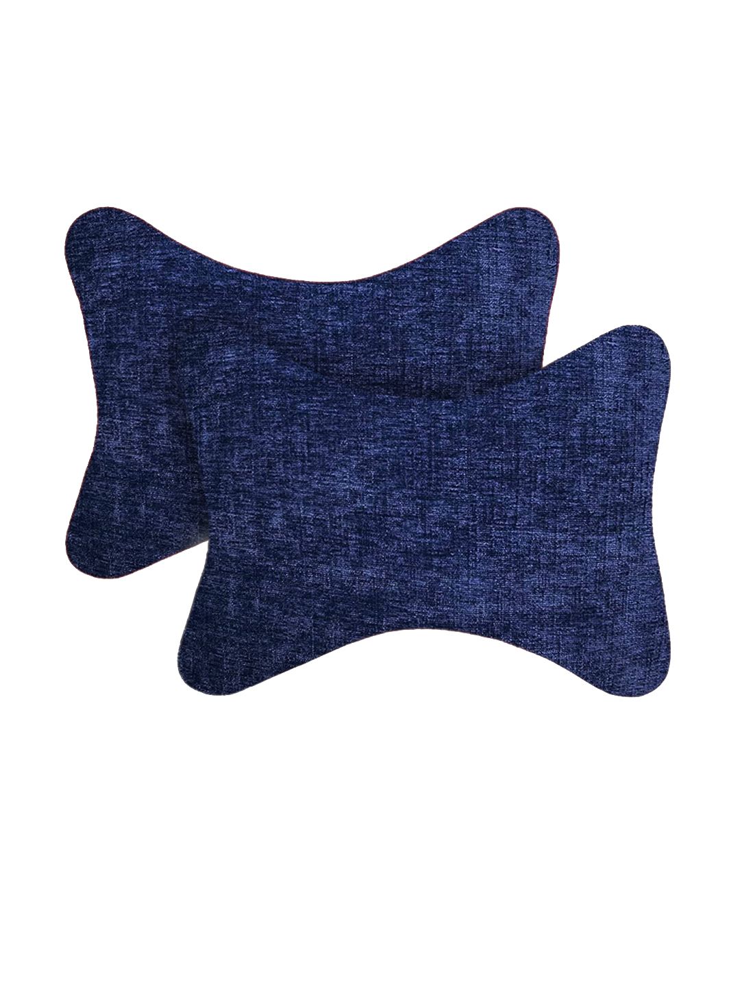 Lushomes Set of 2 Navy Blue Car Seat Neck Rest Back Pillow Price in India