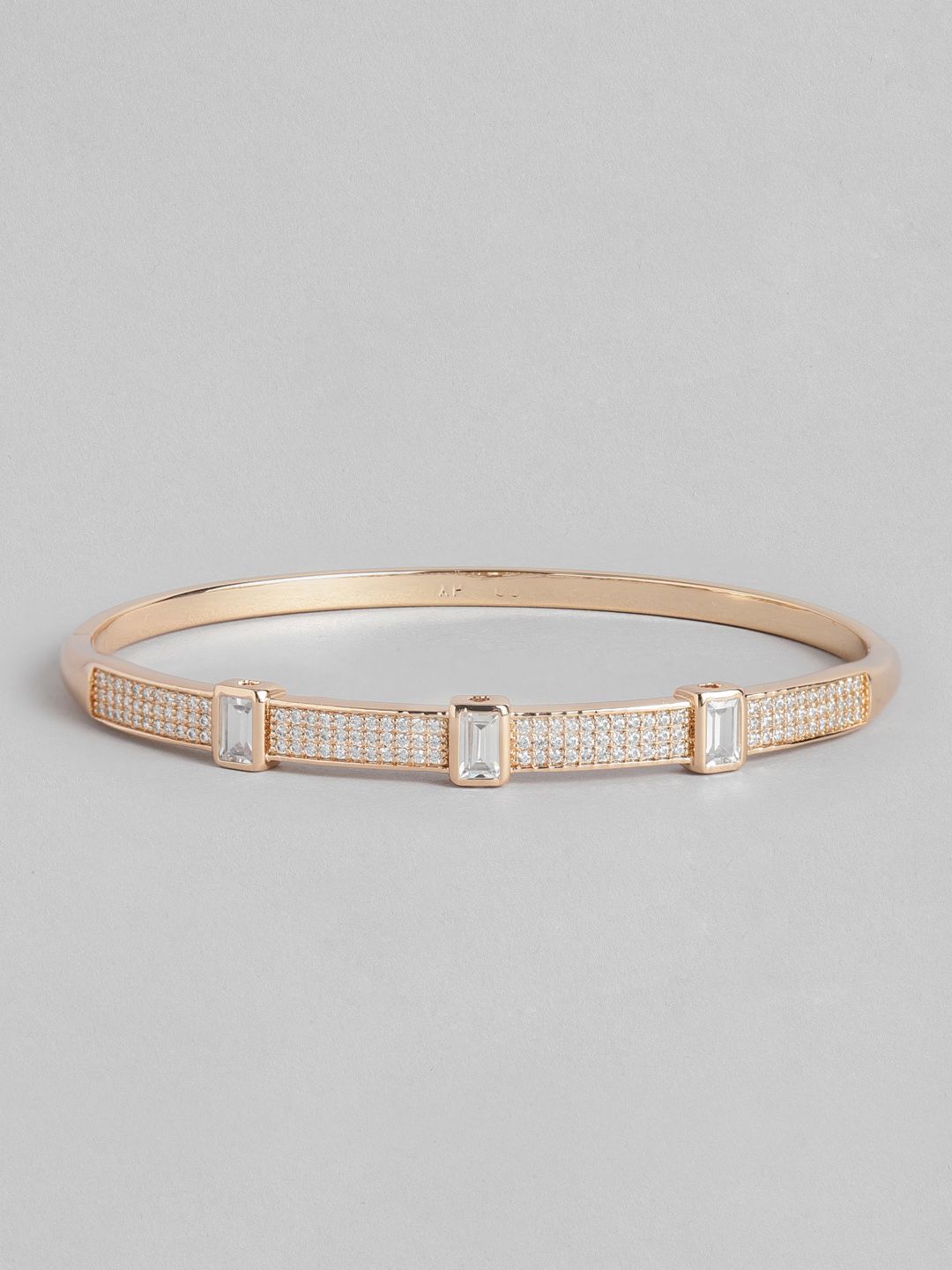 Peora Women Gold-Toned American Diamond Gold-Plated Kada Bracelet Price in India