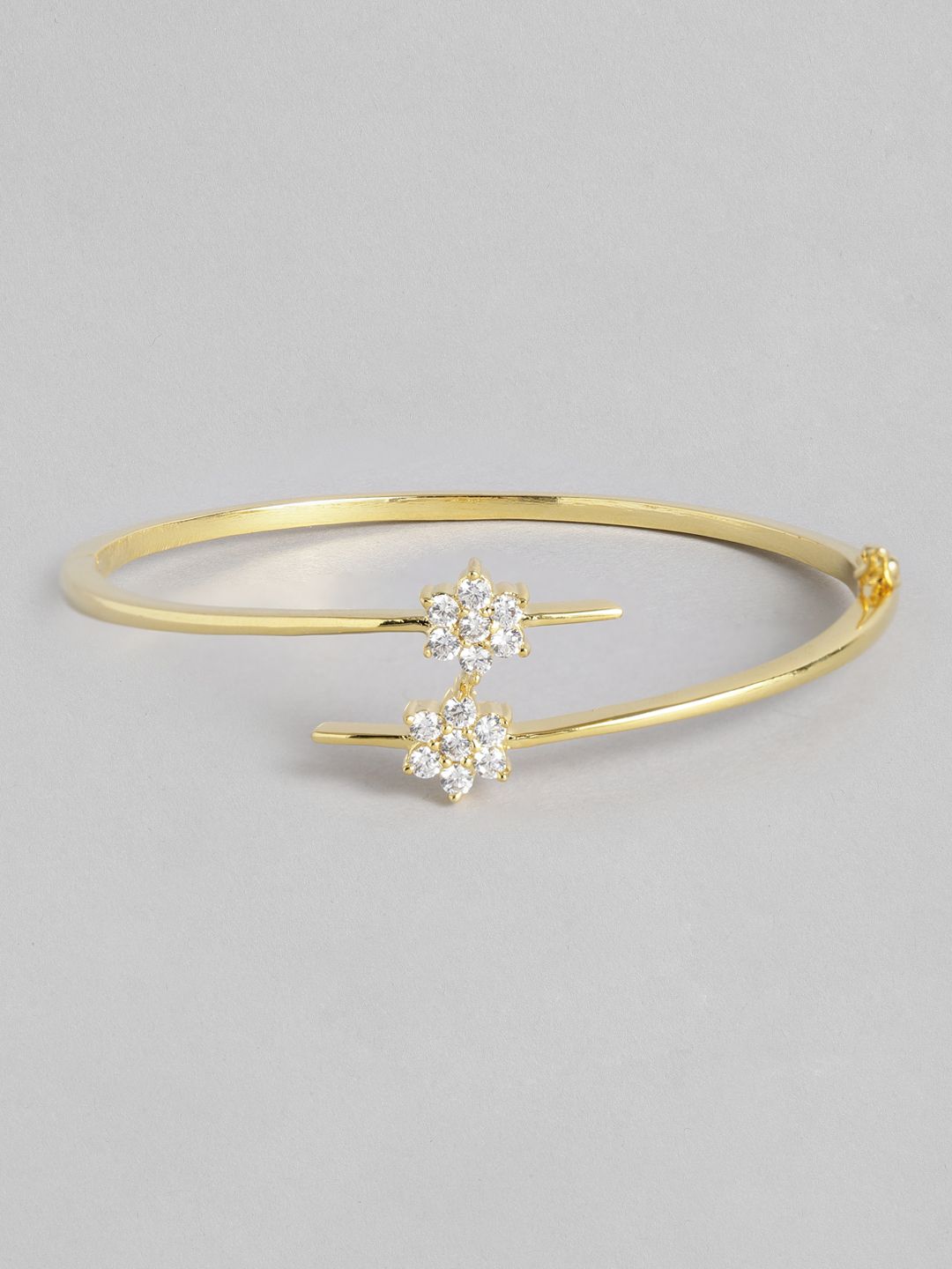 Peora Women Gold-Toned American Diamond Gold-Plated Kada Bracelet Price in India