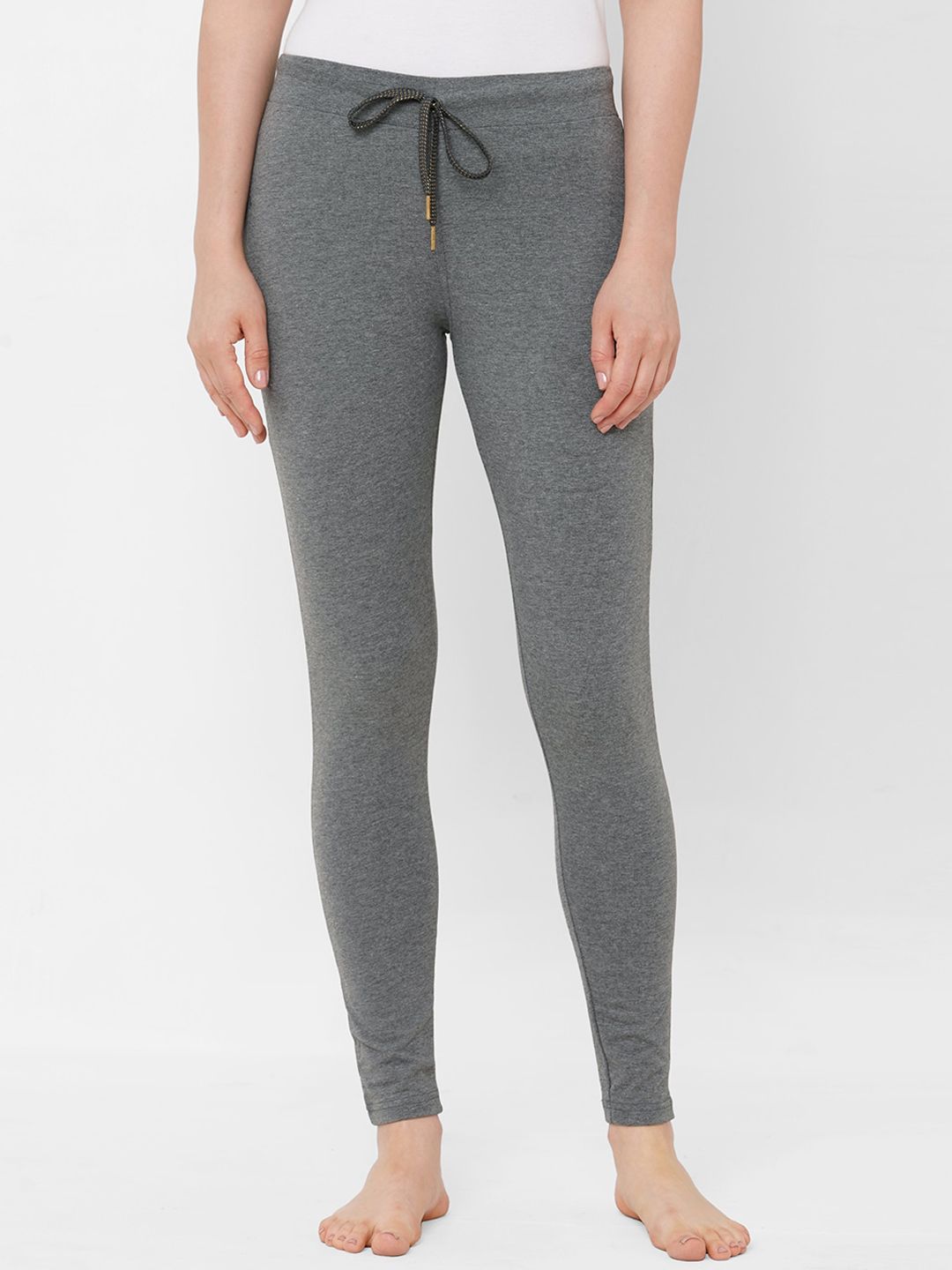 Sweet Dreams Women Charcoal Grey Solid Cotton Lounge Pants Price in India