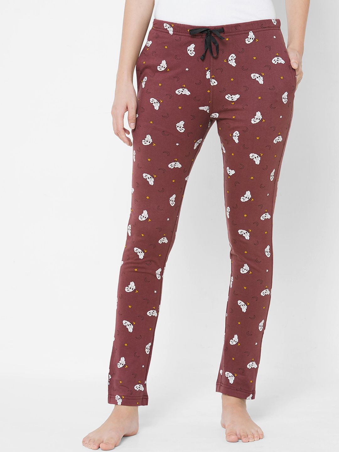 Sweet Dreams Brown Printed Cotton Lounge Pants Price in India