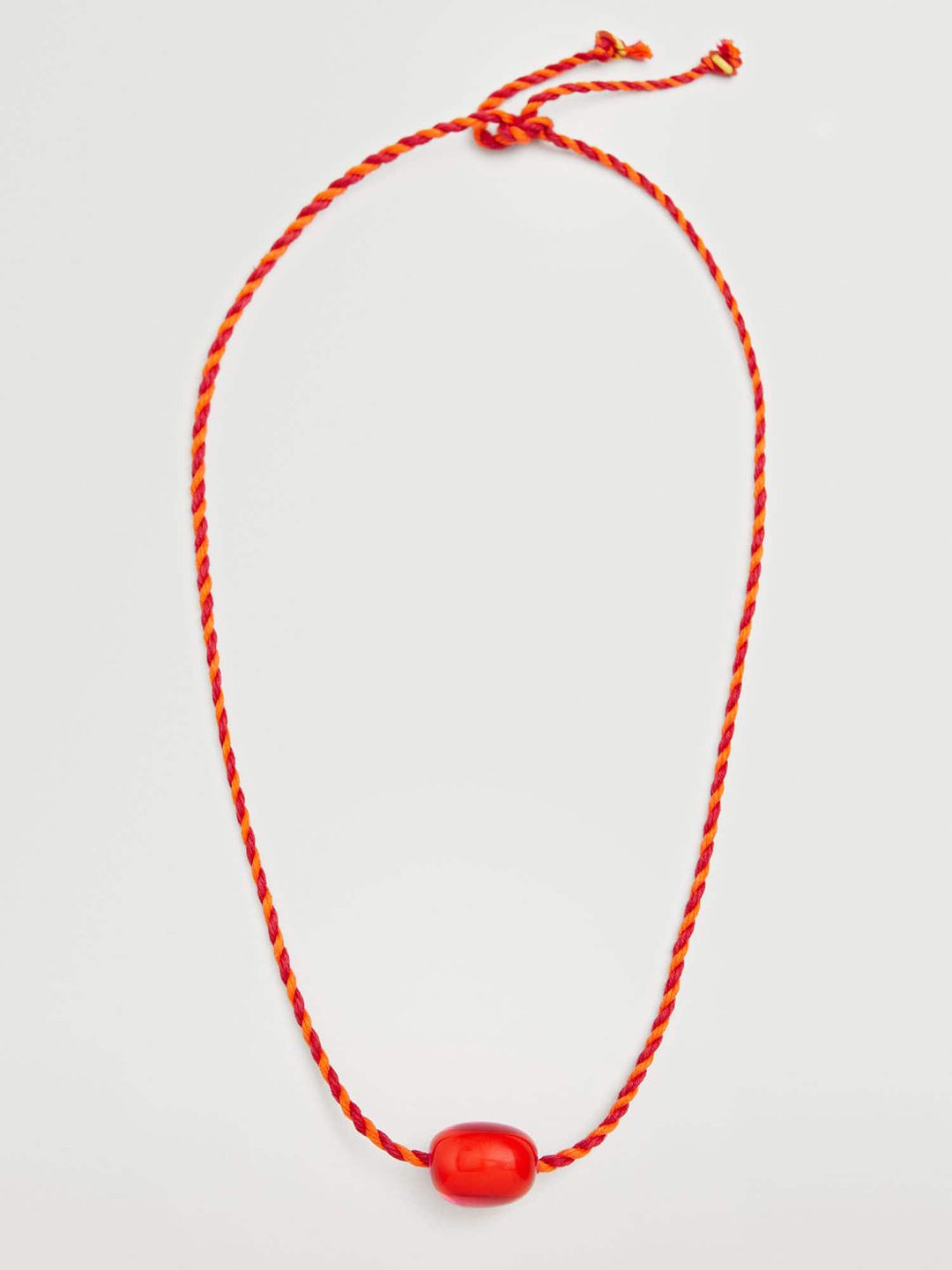 MANGO Orange & Red Beaded Necklace Price in India