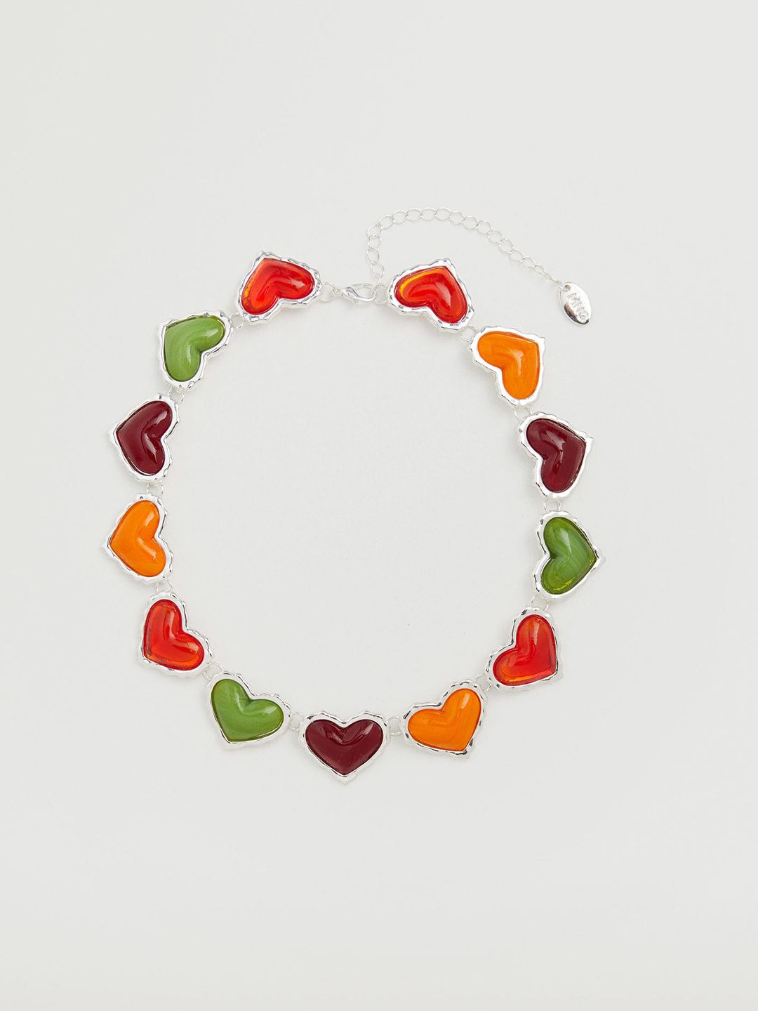 MANGO Women Orange & Green Heart Shaped Necklace Price in India