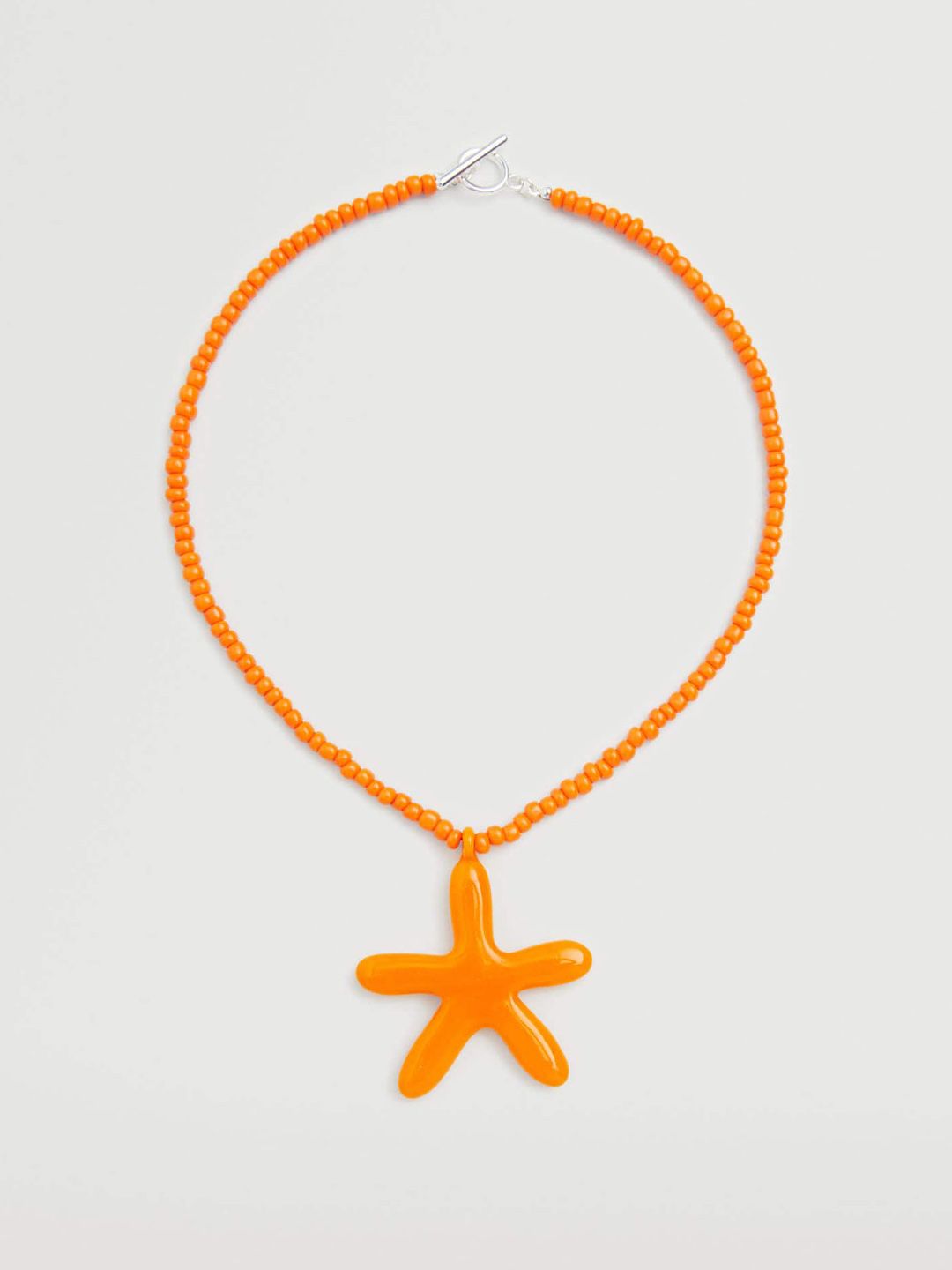MANGO Orange Beaded Necklace with Star Pendant Price in India