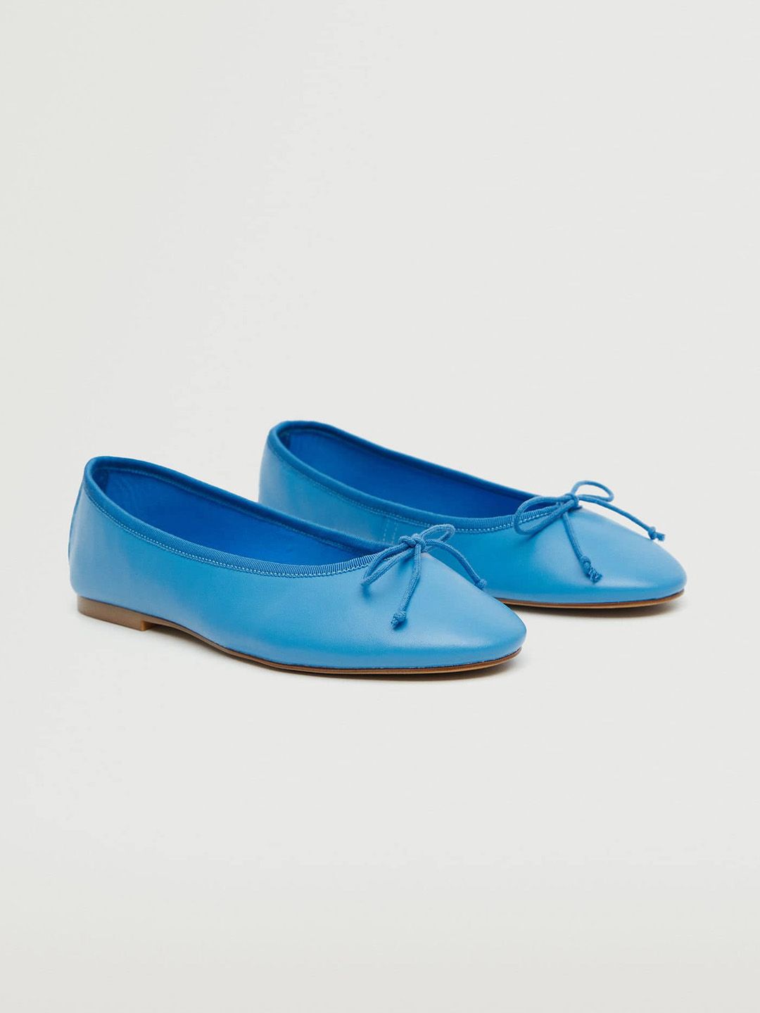 MANGO Women Blue Ballerinas with Bows Price in India