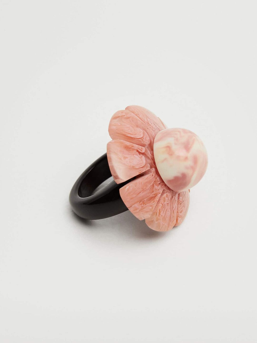 MANGO Women Pink & Black Floral Finger Ring Price in India