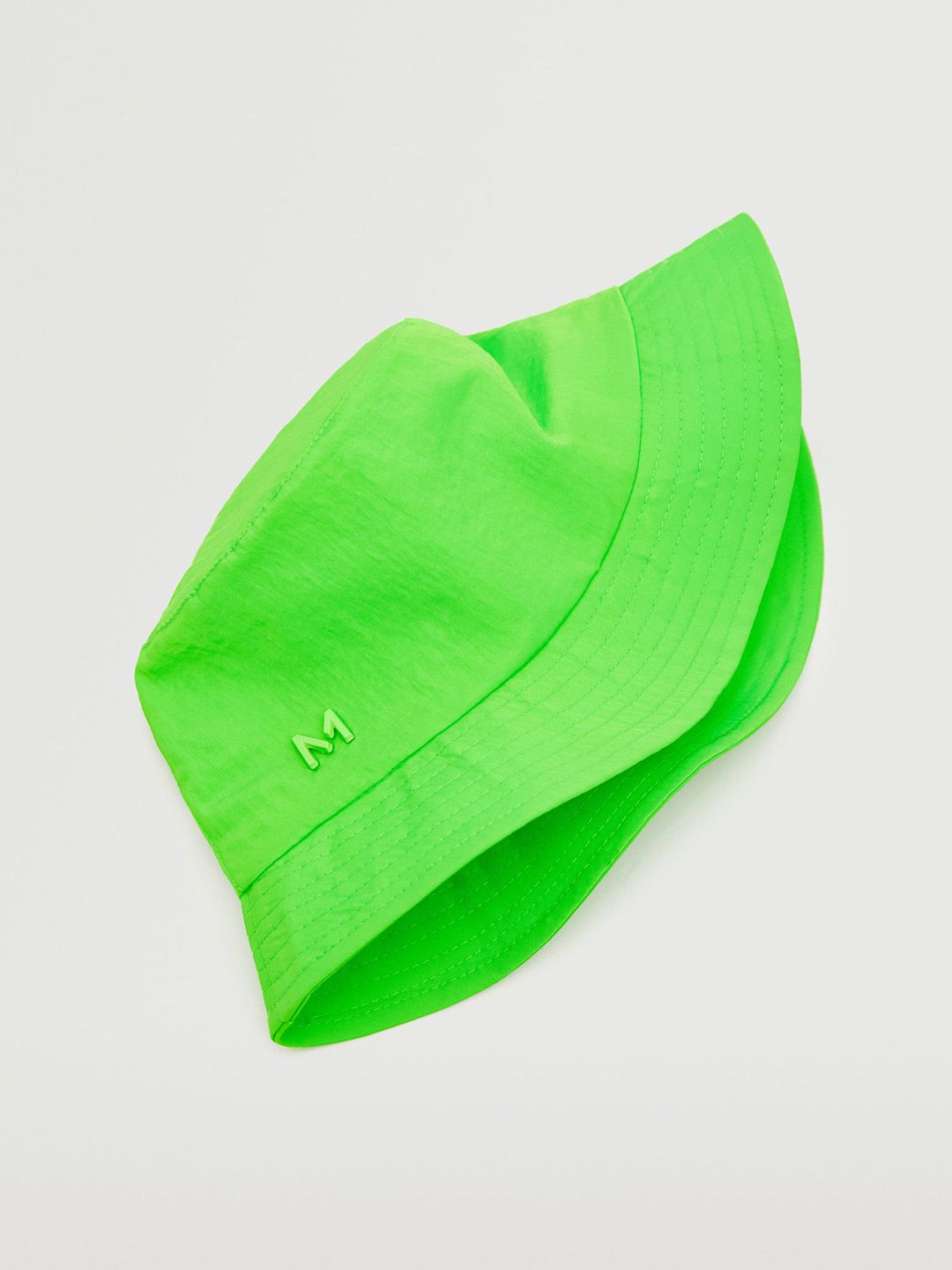 MANGO Women Green Solid Bucket Hat with Brand Logo Price in India