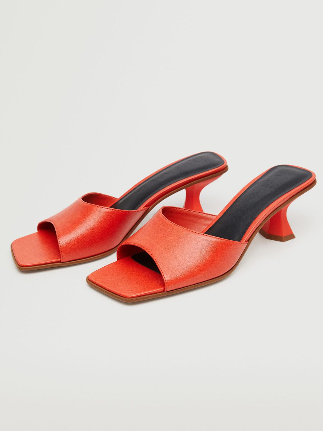 MANGO Women Orange Block Heels Price in India