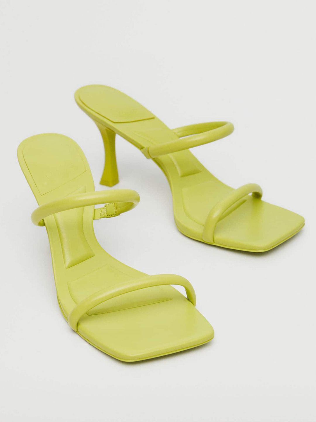 MANGO Women Fluorescent Green Solid Heels Price in India