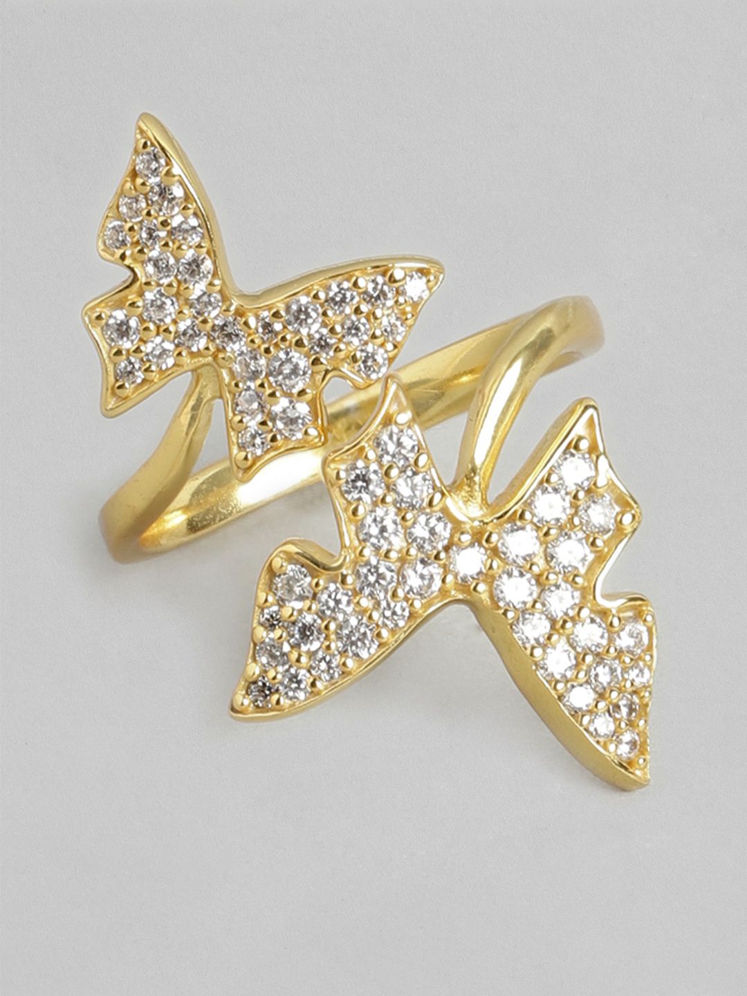 Carlton London Gold-Plated Cubic Zirconia Studded Handcrafted Finger Ring Price in India