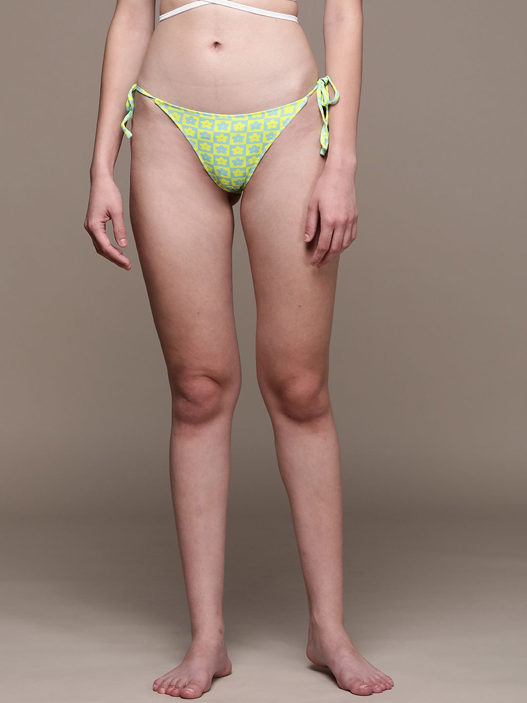 MANGO Women Green & Blue Printed Bikini Briefs Price in India