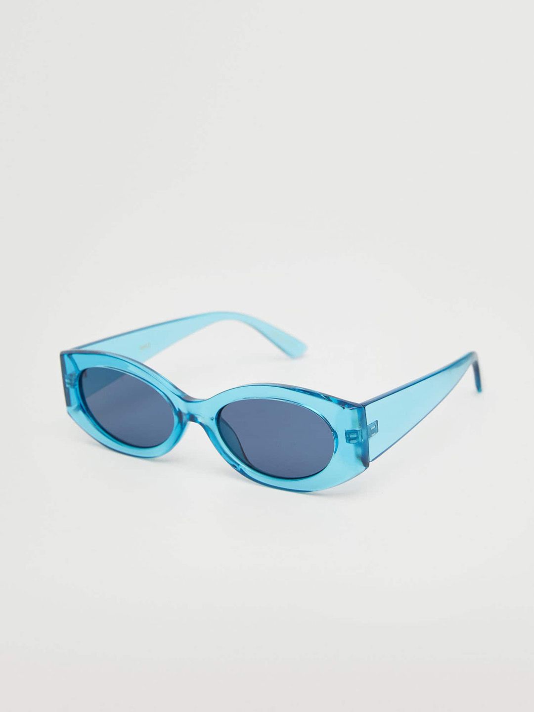 MANGO Women Blue Lens & Blue Oval Sunglasses with UV Protected Lens 27015773 Price in India