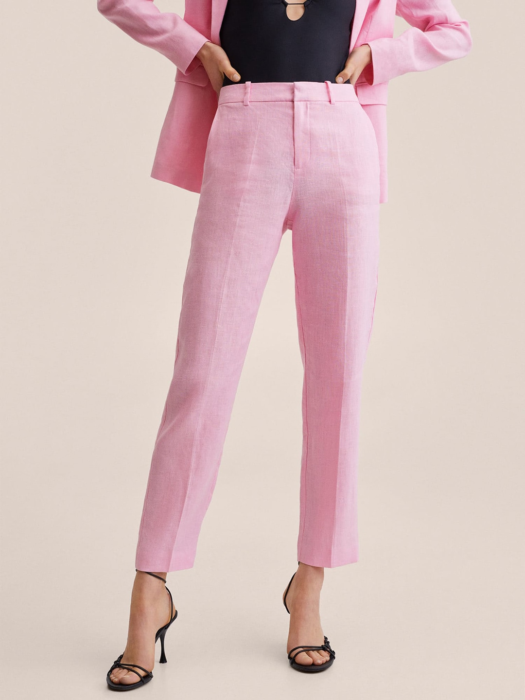 MANGO Women Pink Trousers Price in India