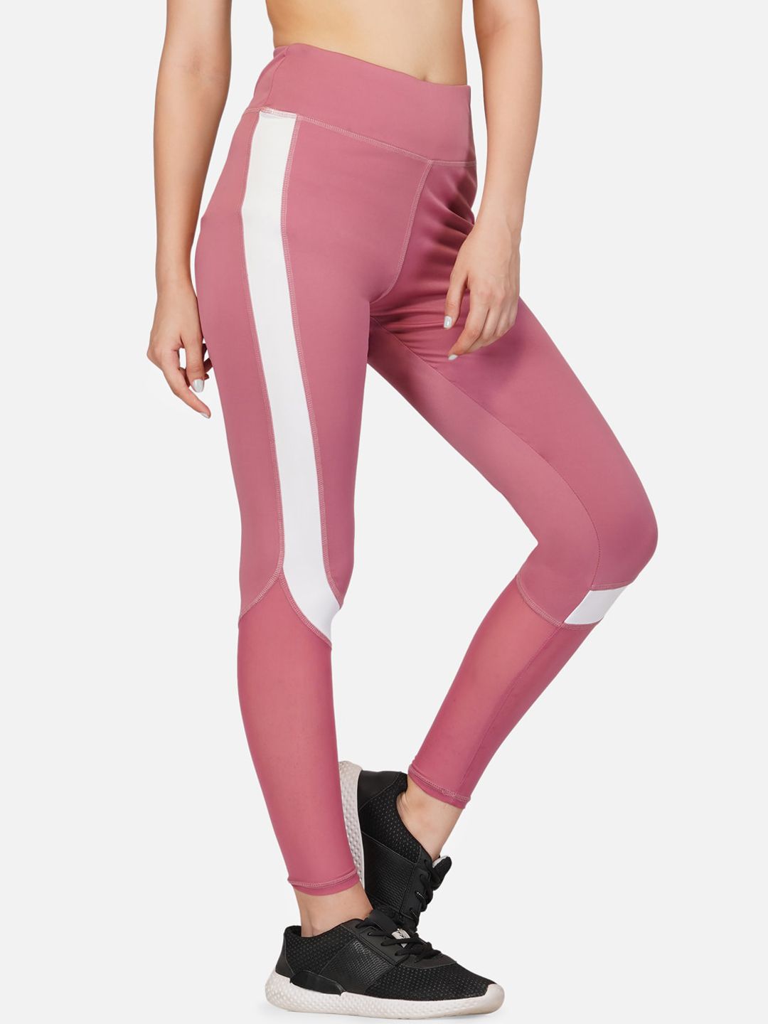 IMPERATIVE Women Pink Tight with Mesh Inserts Price in India