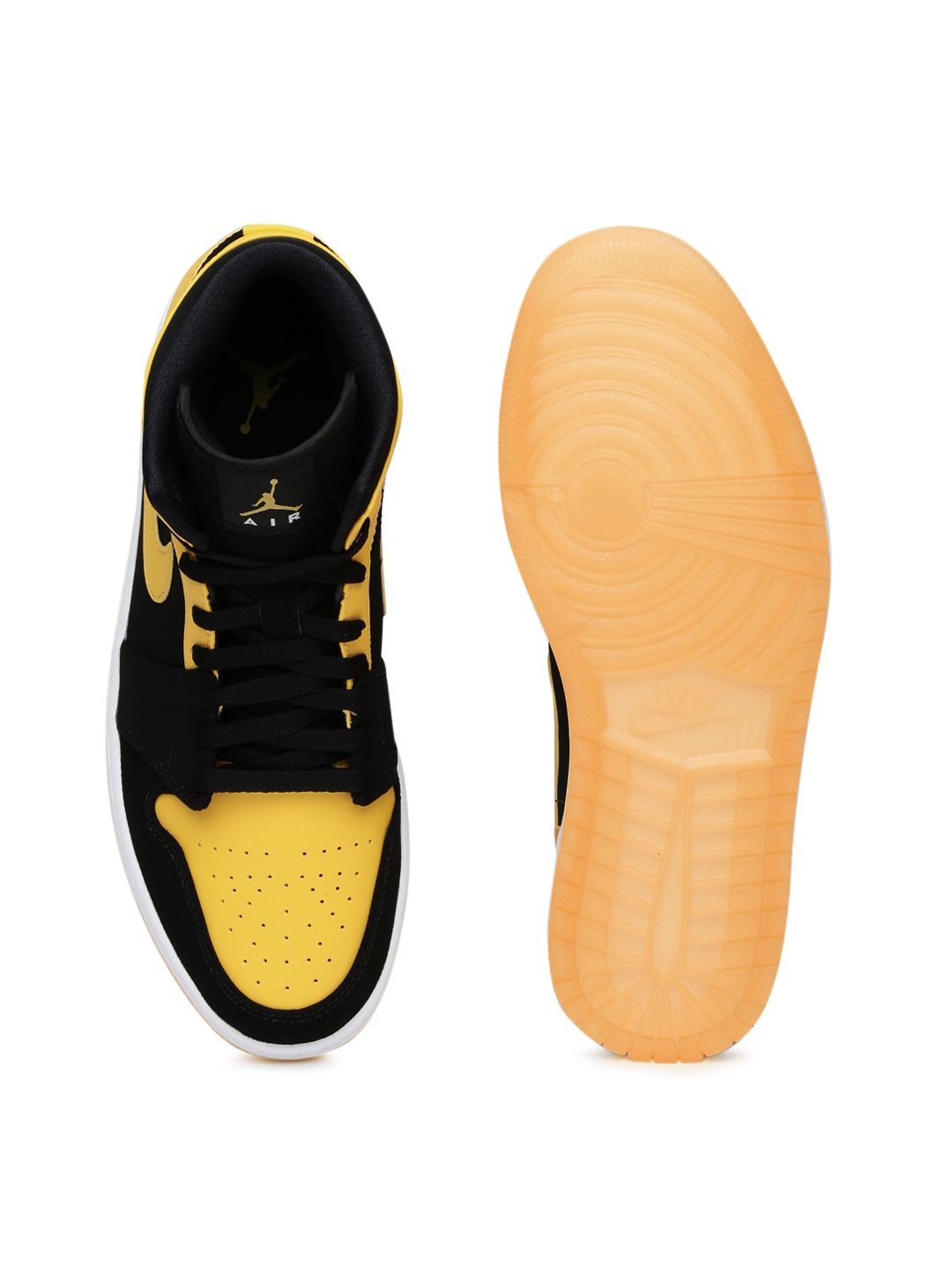 yellow and black jordan 1 men