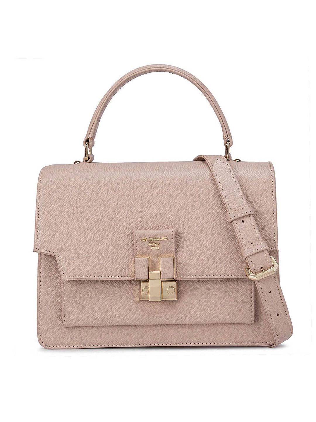 Da Milano Pink Leather Satchel Bag Price in India