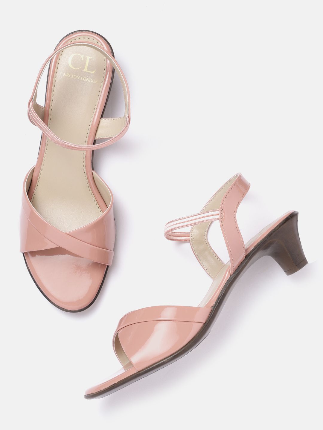 Carlton London Women Dusty Pink Solid Block Heels Price in India