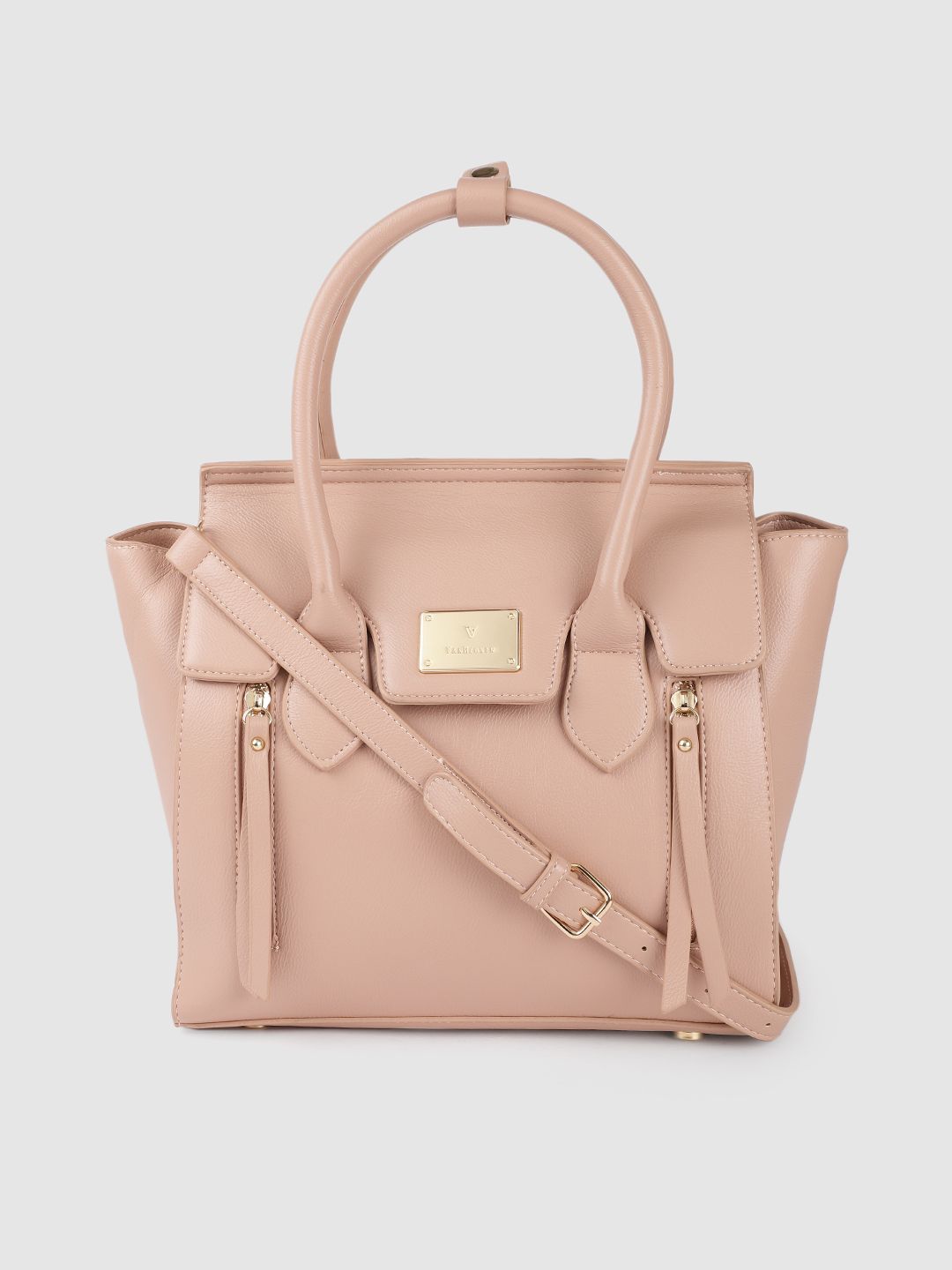 Van Heusen Pink Structured Handheld Bag with Tasselled Detail Price in India