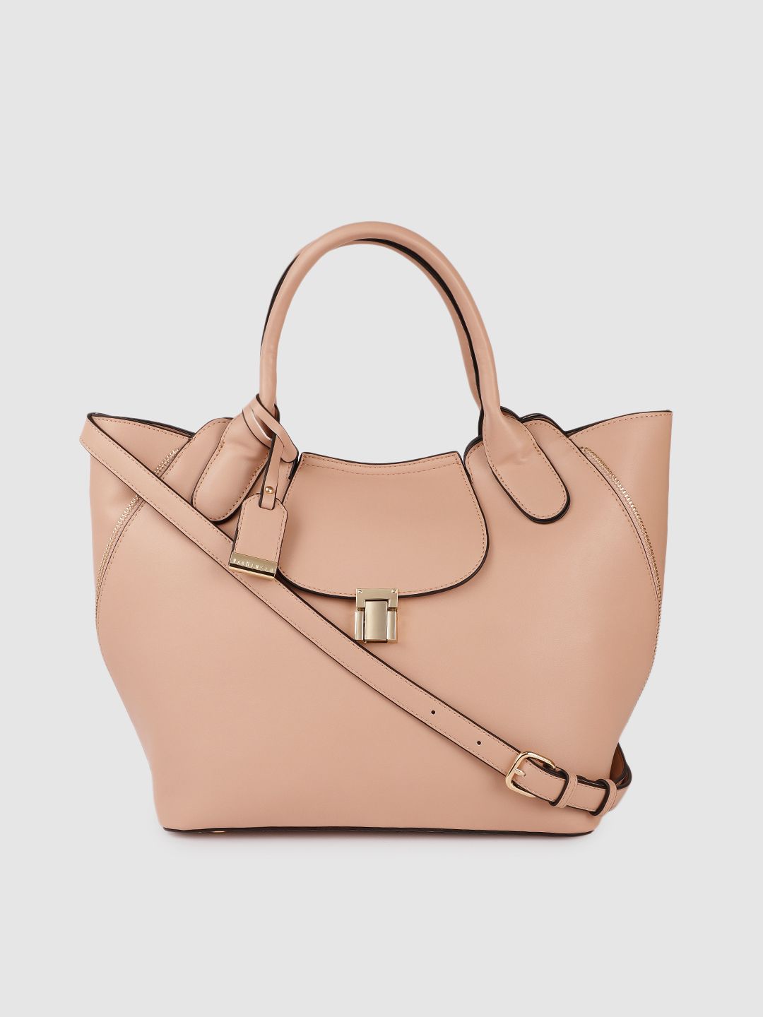 Van Heusen Pink Solid Handheld Bag Price in India