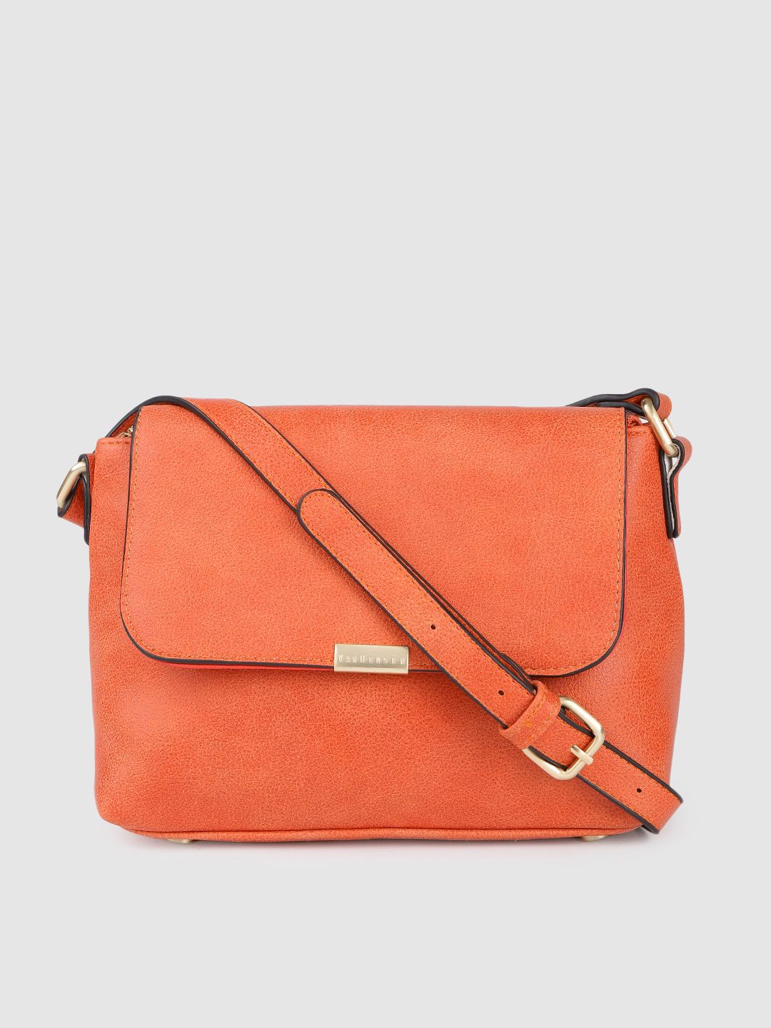 Van Heusen Orange PU Structured Sling Bag Price in India