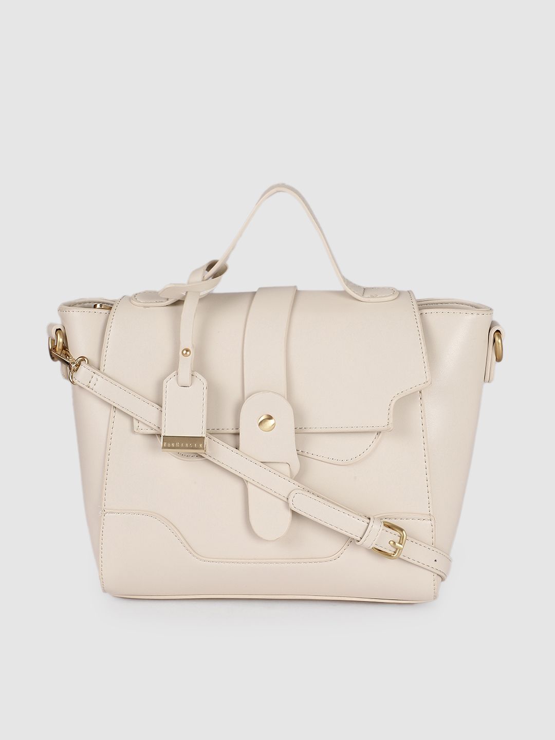 Van Heusen Off White PU Structured Satchel Price in India