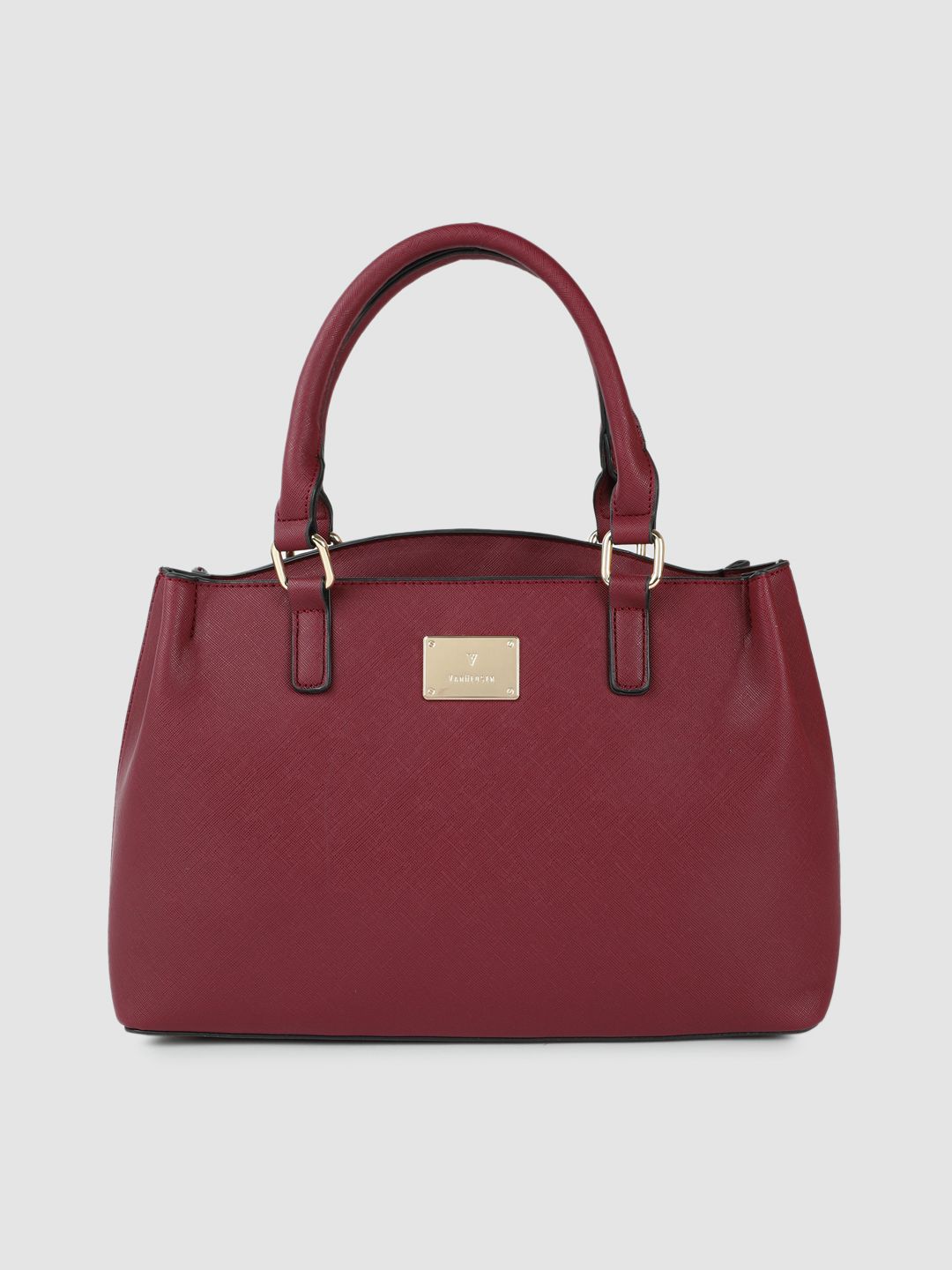 Van Heusen Maroon Solid Handheld Bag Price in India