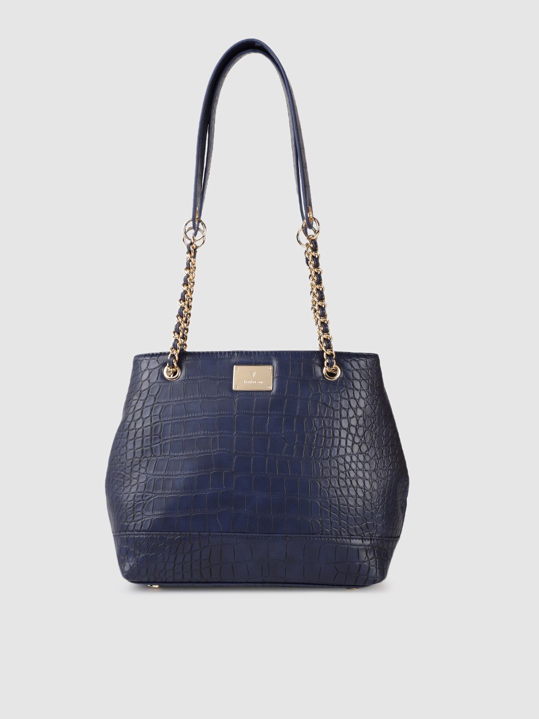 Van Heusen Blue Textured Structured Shoulder Bag Price in India