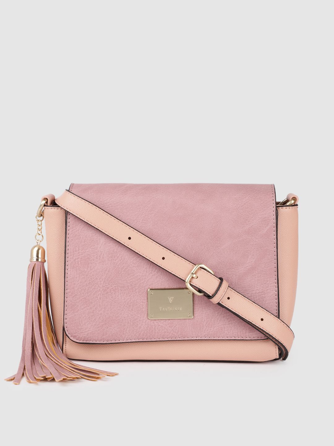 Van Heusen Pink Solid Sling Bag Price in India