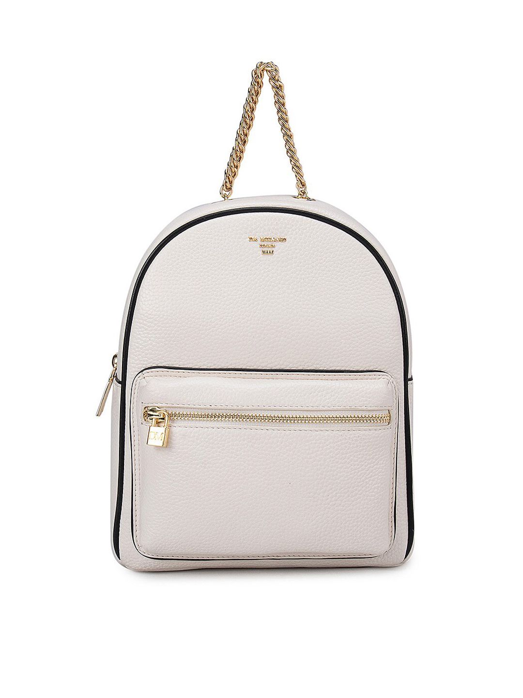 Da Milano Women Off White & Black Backpack Price in India