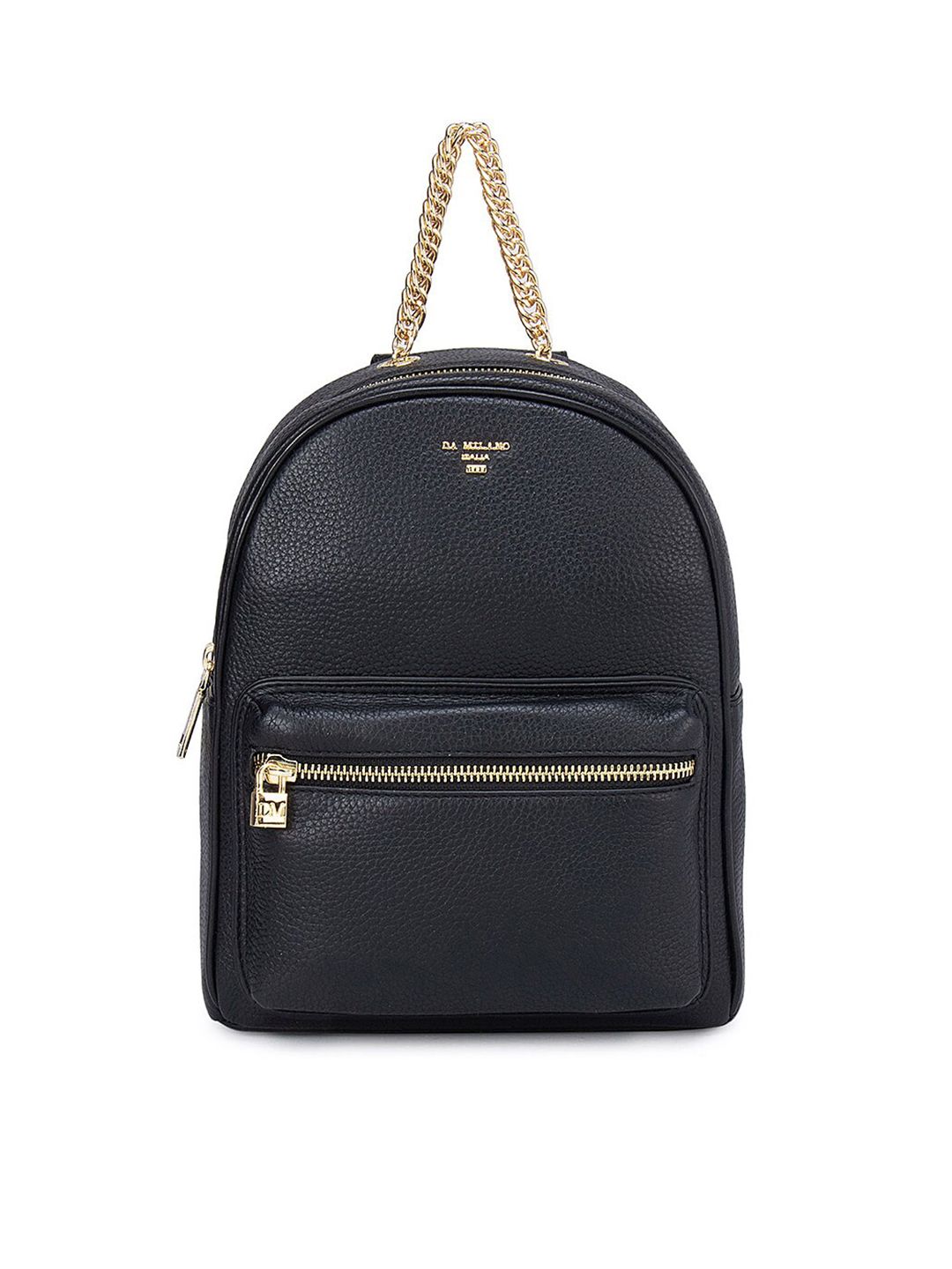 Da Milano Women Leather Black Backpack Price in India