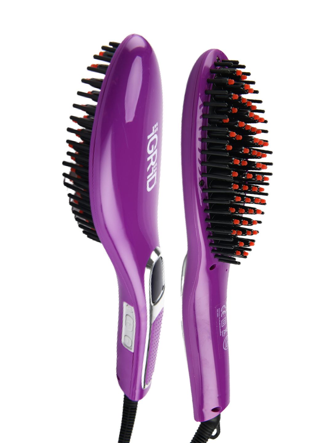iGRiD IG-1099 Ionic Hair Straightener Brush with Temperature Control & LCD Display -Purple Price in India