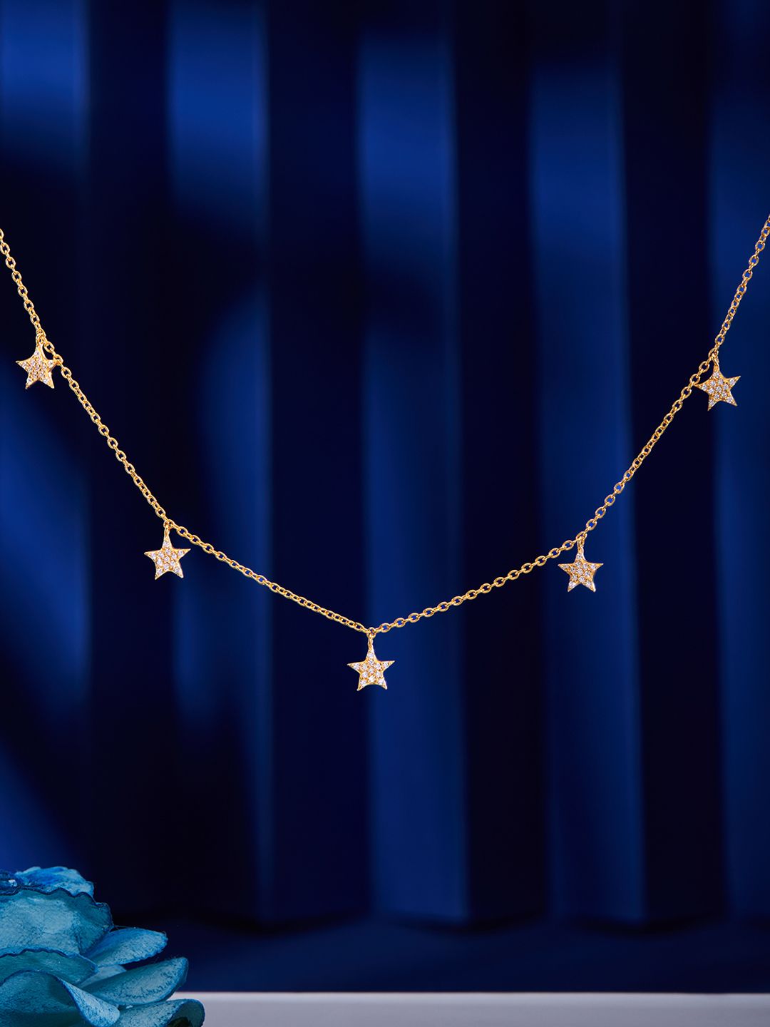 RUBANS 925 SILVER Womens Gold-Plated Shine as a Star Chain Style Necklace Price in India