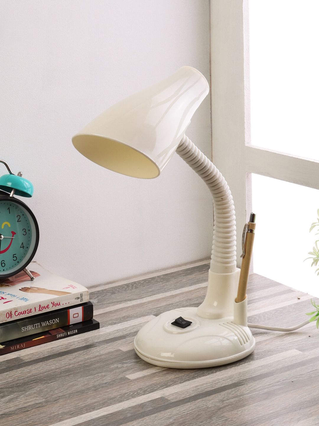 BEVERLY STUDIO White Solid Quirky Study Lamp Price in India