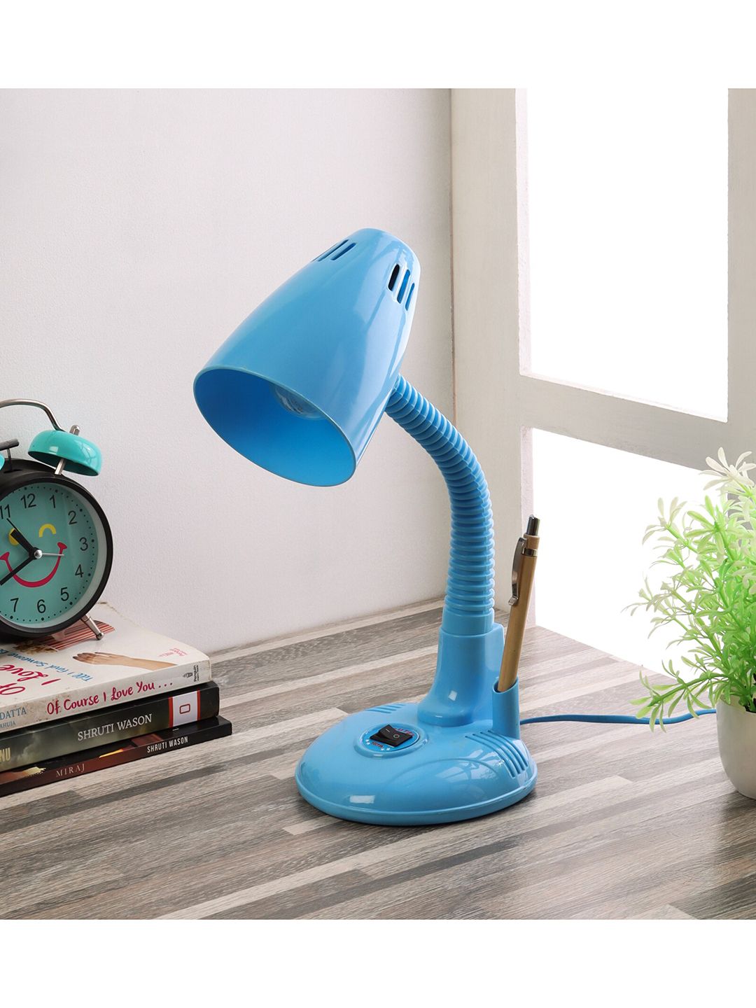 BEVERLY STUDIO Blue Solid Quirky Study Lamp Price in India