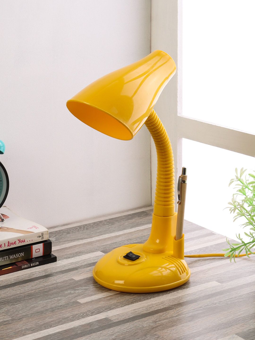 BEVERLY STUDIO Yellow Solid Quirky Study Lamp Price in India
