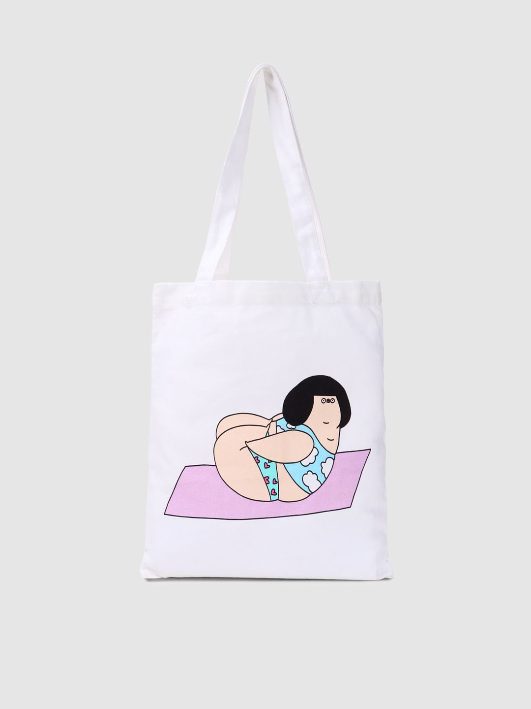 ONLY Women White Set of 2 Graphic Printed Structured Tote Bag Price in India