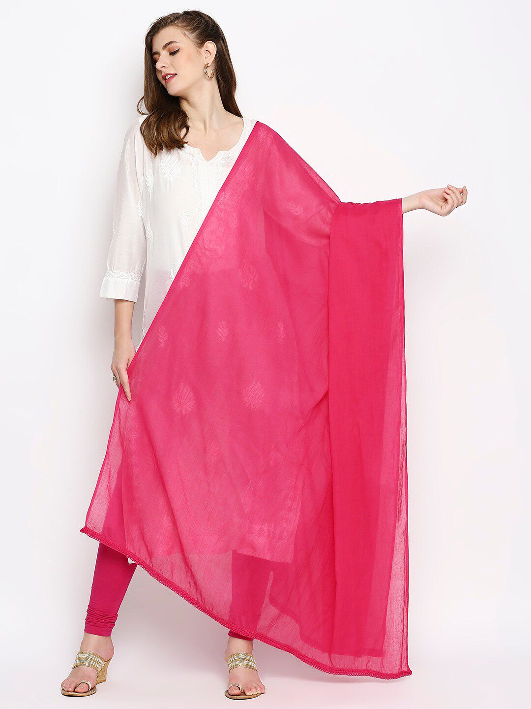 Dupatta Bazaar Pink Dupatta Price in India