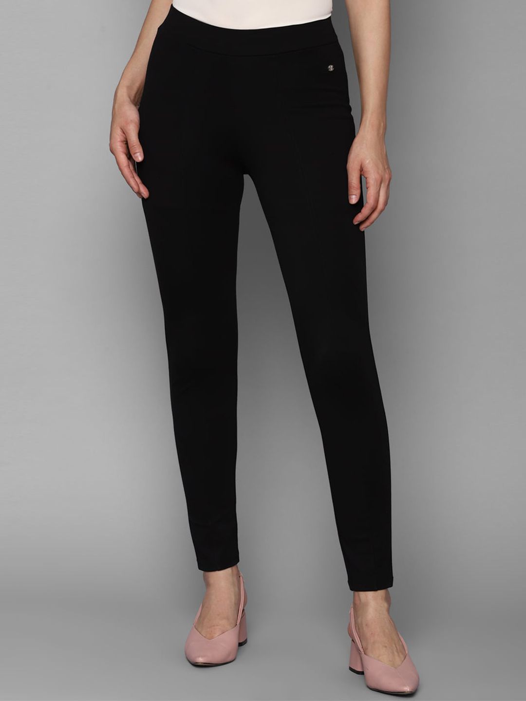 Allen Solly Woman Women Black Solid Trousers Price in India