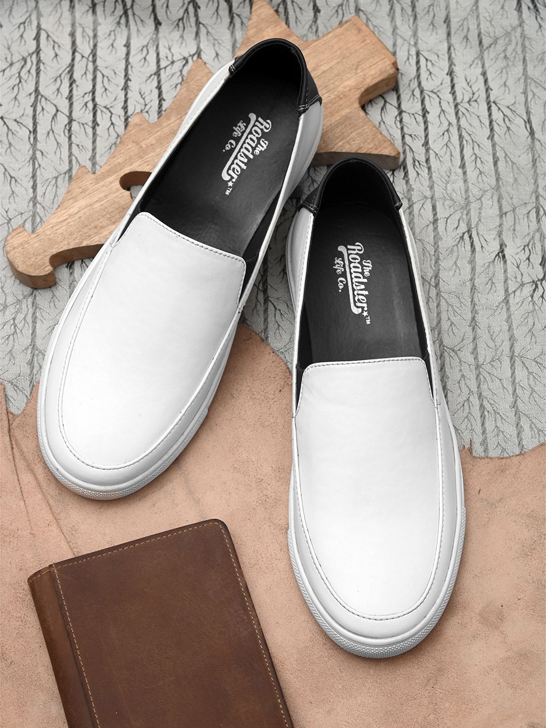 Roadster Men White Lightweight Slip-On Loafers