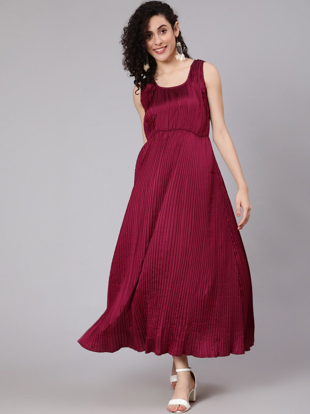 Awadhi Magenta Maxi Dress Price in India