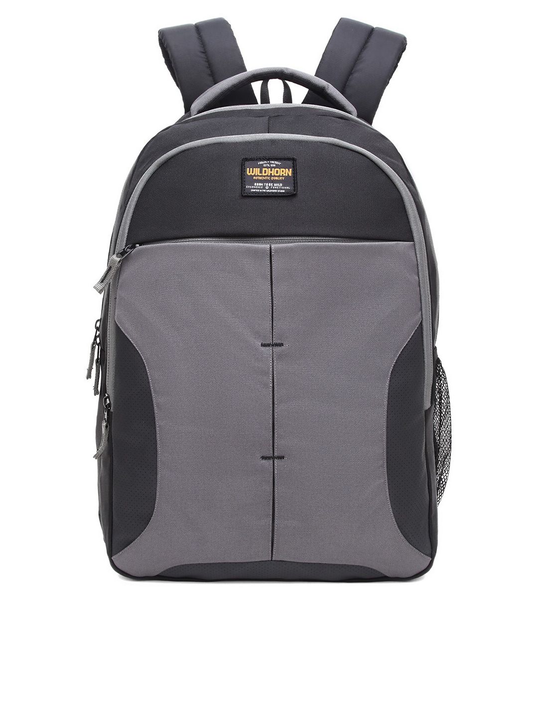 WildHorn Unisex Black & Grey Backpack with Compression Straps Price in India