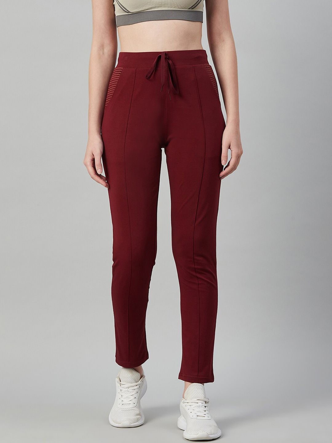 C9 AIRWEAR Women Maroon Solid Track Pants Price in India