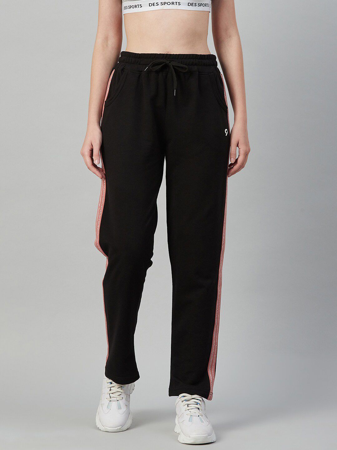 C9 AIRWEAR Women Black Solid Track Pants Price in India