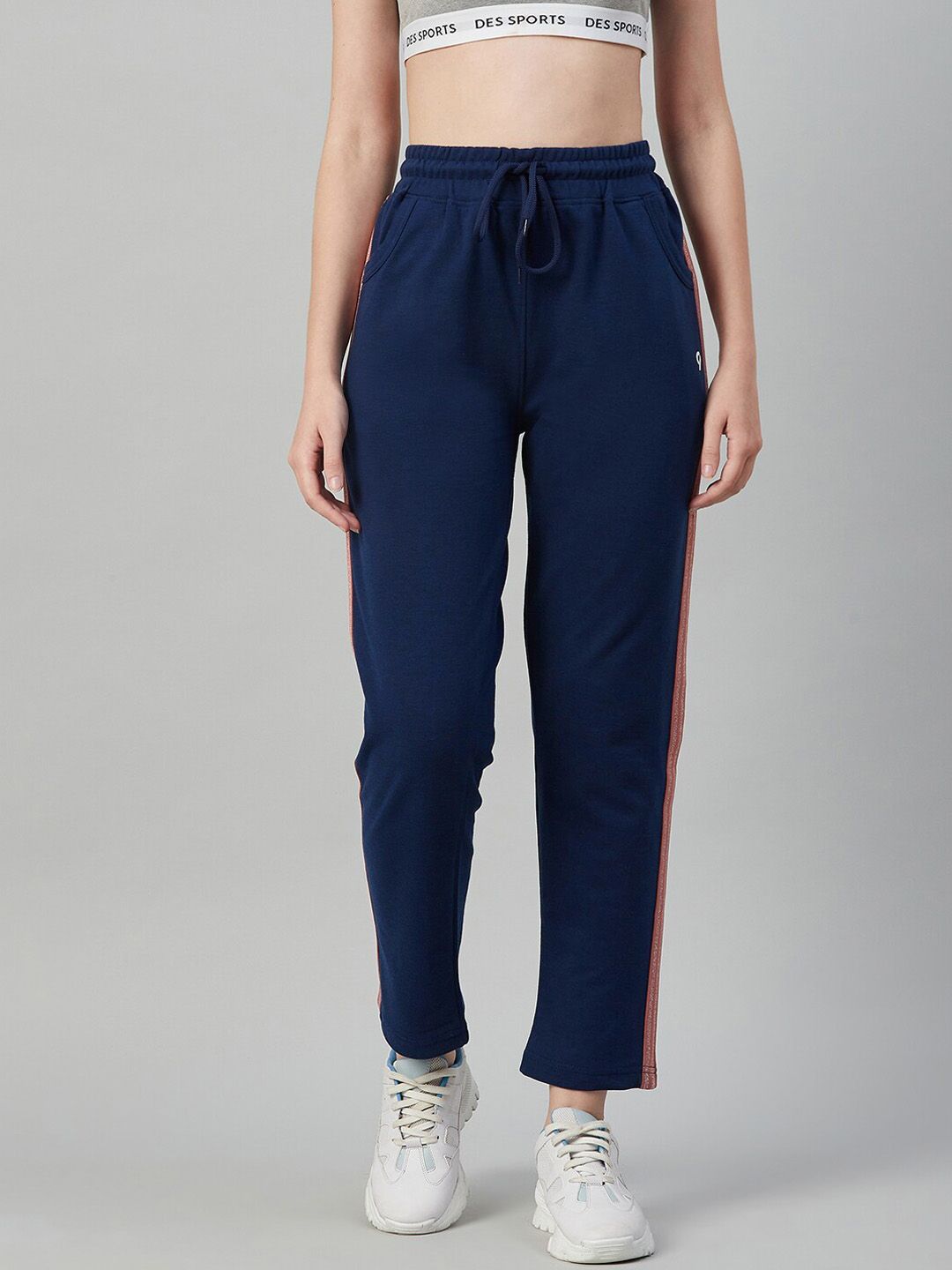 C9 AIRWEAR Women Navy-Blue Solid Track Pant Price in India