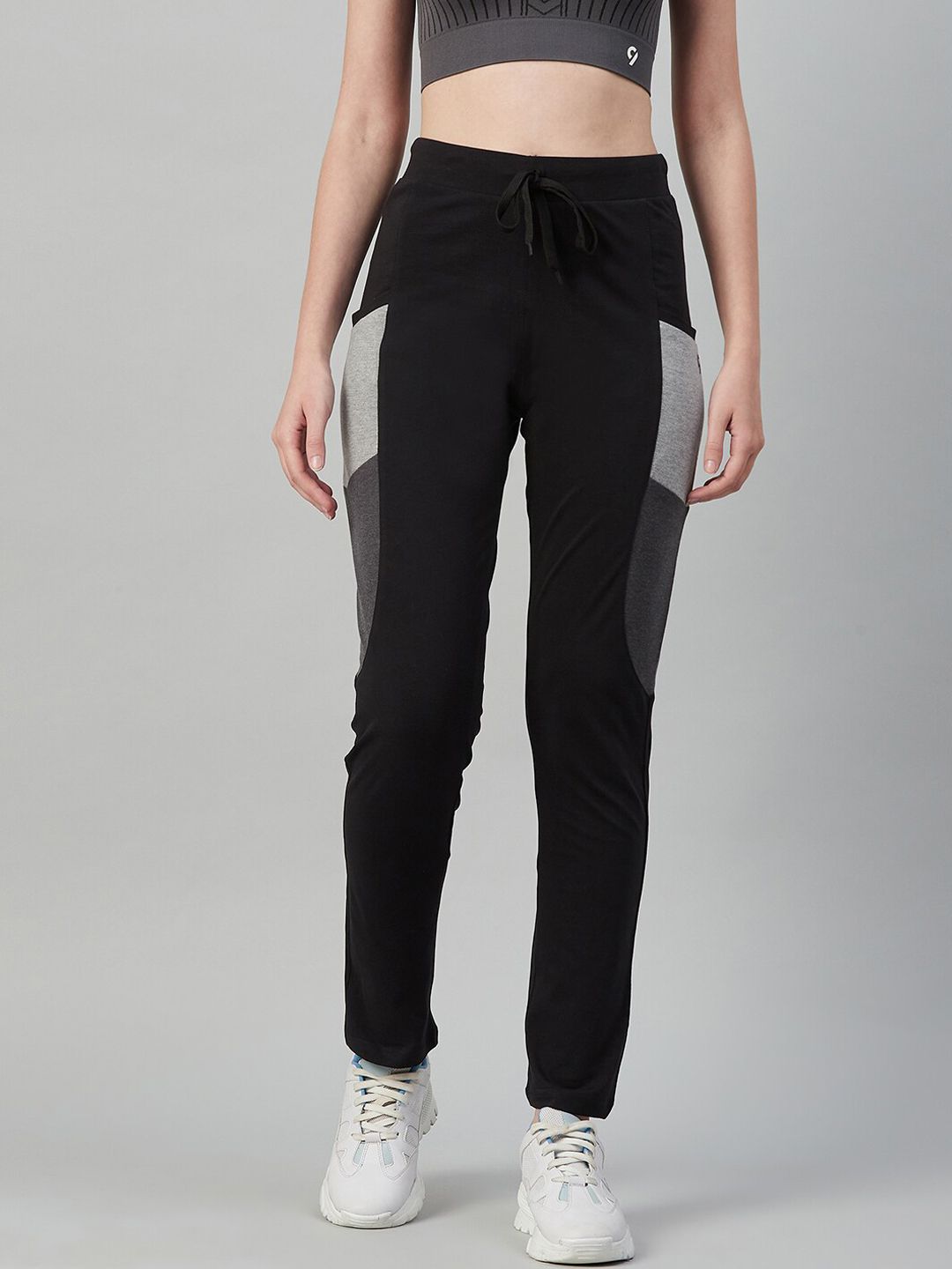 C9 AIRWEAR Women Black Solid Track Pants Price in India