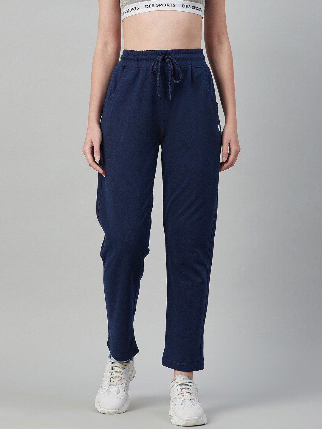 C9 AIRWEAR Women Navy Blue Solid Track Pants Price in India