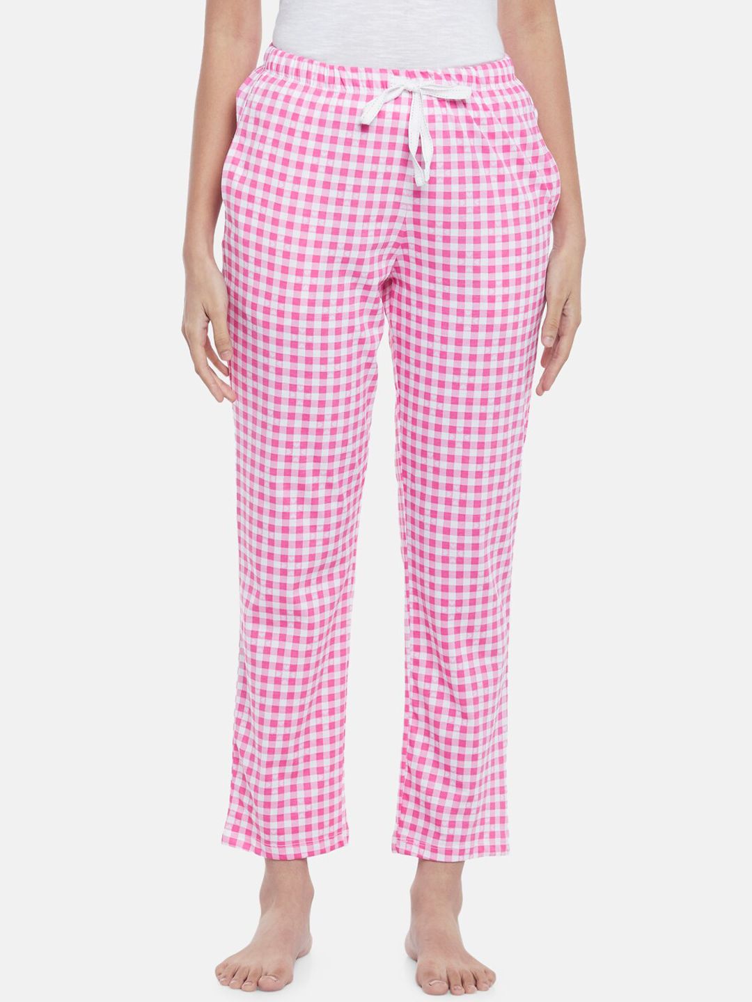 Dreamz by Pantaloons Women Pink Checked Pyjamas Price in India