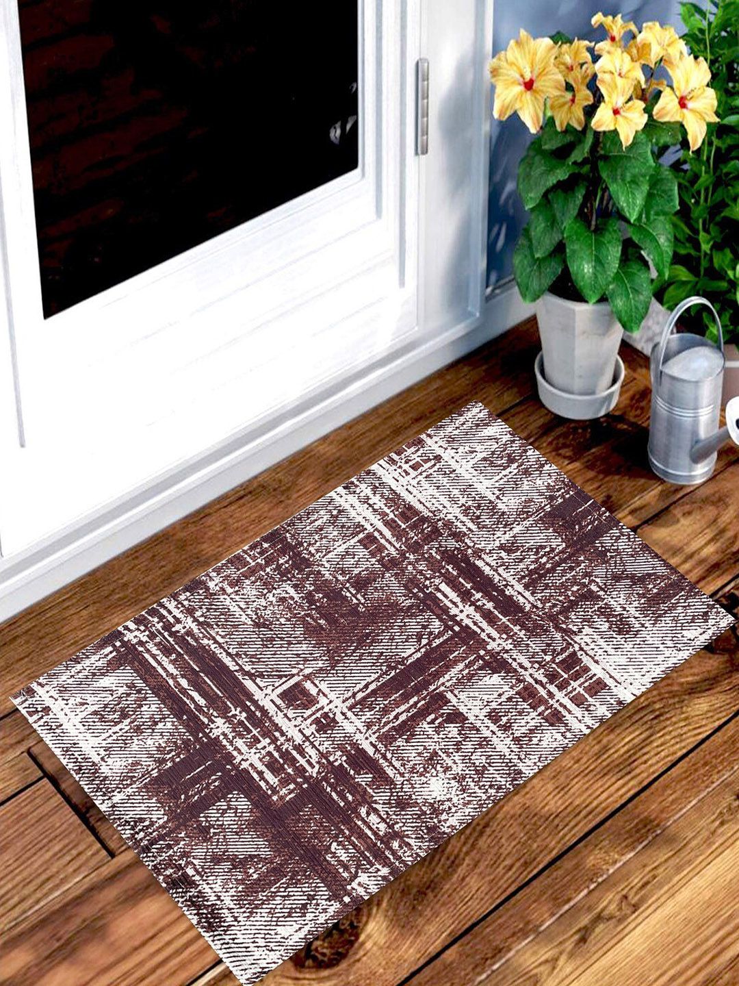 BELLA TRUE Set of 2 Brown Anti-Skid Doormat Price in India